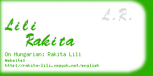 lili rakita business card